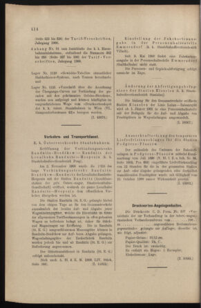 Verordnungs- und Anzeige-Blatt der k.k. General-Direction der österr. Staatsbahnen 19001110 Seite: 14