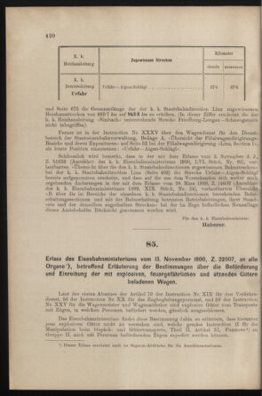 Verordnungs- und Anzeige-Blatt der k.k. General-Direction der österr. Staatsbahnen 19001117 Seite: 4