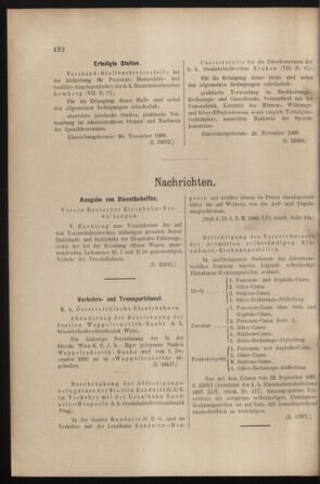 Verordnungs- und Anzeige-Blatt der k.k. General-Direction der österr. Staatsbahnen 19001117 Seite: 6