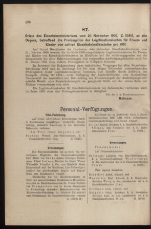 Verordnungs- und Anzeige-Blatt der k.k. General-Direction der österr. Staatsbahnen 19001124 Seite: 2