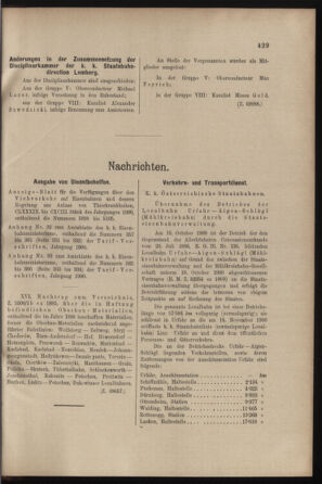 Verordnungs- und Anzeige-Blatt der k.k. General-Direction der österr. Staatsbahnen 19001124 Seite: 3