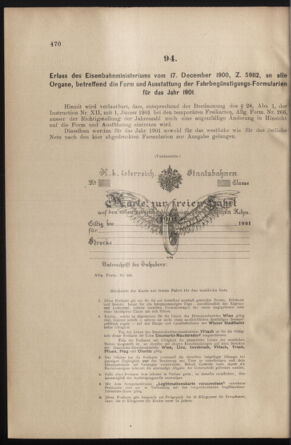 Verordnungs- und Anzeige-Blatt der k.k. General-Direction der österr. Staatsbahnen 19001224 Seite: 4