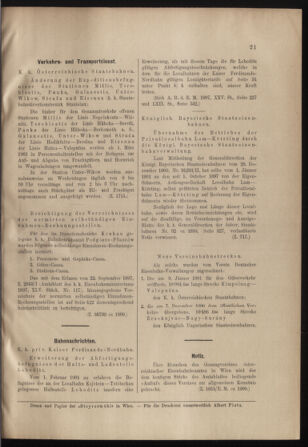 Verordnungs- und Anzeige-Blatt der k.k. General-Direction der österr. Staatsbahnen 19010121 Seite: 5