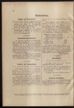 Verordnungs- und Anzeige-Blatt der k.k. General-Direction der österr. Staatsbahnen 19010201 Seite: 4