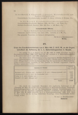 Verordnungs- und Anzeige-Blatt der k.k. General-Direction der österr. Staatsbahnen 19010316 Seite: 4