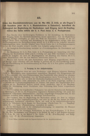 Verordnungs- und Anzeige-Blatt der k.k. General-Direction der österr. Staatsbahnen 19010525 Seite: 7