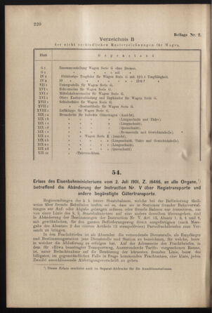 Verordnungs- und Anzeige-Blatt der k.k. General-Direction der österr. Staatsbahnen 19010713 Seite: 6