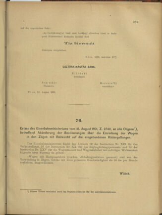 Verordnungs- und Anzeige-Blatt der k.k. General-Direction der österr. Staatsbahnen 19010824 Seite: 5