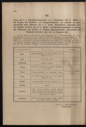 Verordnungs- und Anzeige-Blatt der k.k. General-Direction der österr. Staatsbahnen 19010921 Seite: 2