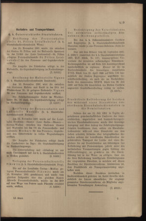 Verordnungs- und Anzeige-Blatt der k.k. General-Direction der österr. Staatsbahnen 19011116 Seite: 9