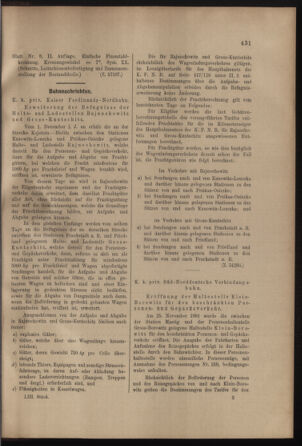 Verordnungs- und Anzeige-Blatt der k.k. General-Direction der österr. Staatsbahnen 19011130 Seite: 5