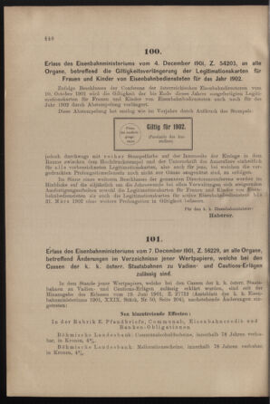 Verordnungs- und Anzeige-Blatt der k.k. General-Direction der österr. Staatsbahnen 19011214 Seite: 2