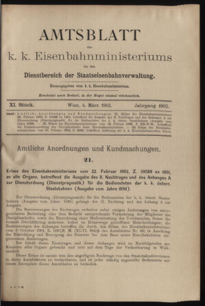 Verordnungs- und Anzeige-Blatt der k.k. General-Direction der österr. Staatsbahnen 19020304 Seite: 1