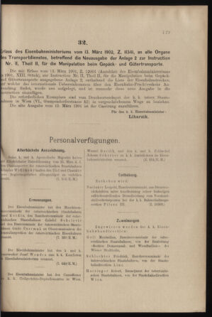 Verordnungs- und Anzeige-Blatt der k.k. General-Direction der österr. Staatsbahnen 19020329 Seite: 5