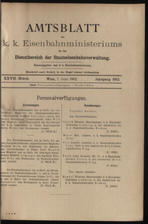 Verordnungs- und Anzeige-Blatt der k.k. General-Direction der österr. Staatsbahnen 19020607 Seite: 1