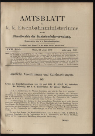 Verordnungs- und Anzeige-Blatt der k.k. General-Direction der österr. Staatsbahnen 19020628 Seite: 21