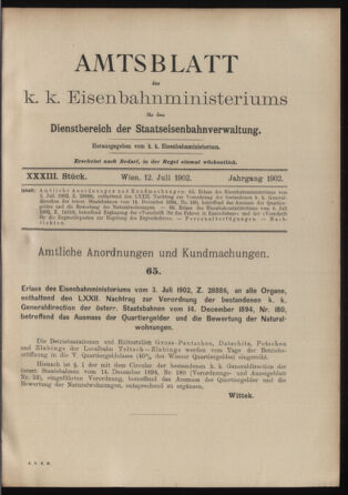 Verordnungs- und Anzeige-Blatt der k.k. General-Direction der österr. Staatsbahnen 19020712 Seite: 1