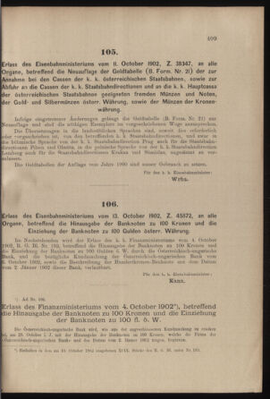 Verordnungs- und Anzeige-Blatt der k.k. General-Direction der österr. Staatsbahnen 19021018 Seite: 19