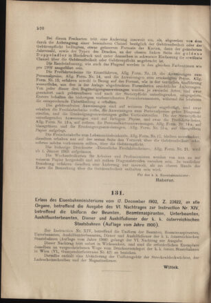 Verordnungs- und Anzeige-Blatt der k.k. General-Direction der österr. Staatsbahnen 19021223 Seite: 4