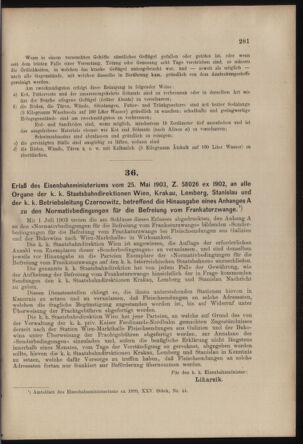 Verordnungs- und Anzeige-Blatt der k.k. General-Direction der österr. Staatsbahnen 19030613 Seite: 5