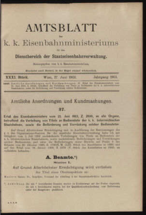 Verordnungs- und Anzeige-Blatt der k.k. General-Direction der österr. Staatsbahnen 19030627 Seite: 9