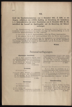 Verordnungs- und Anzeige-Blatt der k.k. General-Direction der österr. Staatsbahnen 19031212 Seite: 2