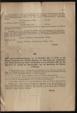 Verordnungs- und Anzeige-Blatt der k.k. General-Direction der österr. Staatsbahnen 19031230 Seite: 5