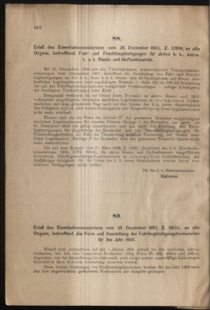 Verordnungs- und Anzeige-Blatt der k.k. General-Direction der österr. Staatsbahnen 19031231 Seite: 2