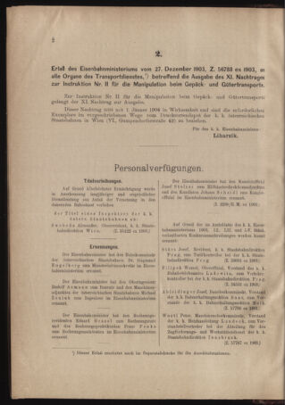 Verordnungs- und Anzeige-Blatt der k.k. General-Direction der österr. Staatsbahnen 19040109 Seite: 2