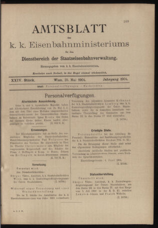 Verordnungs- und Anzeige-Blatt der k.k. General-Direction der österr. Staatsbahnen 19040528 Seite: 1