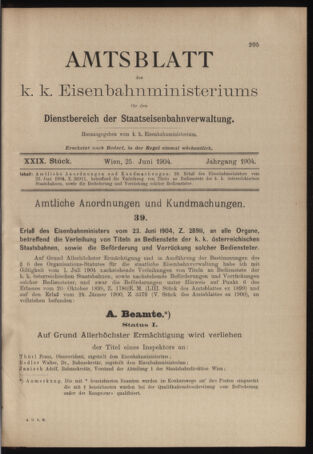 Verordnungs- und Anzeige-Blatt der k.k. General-Direction der österr. Staatsbahnen 19040625 Seite: 15