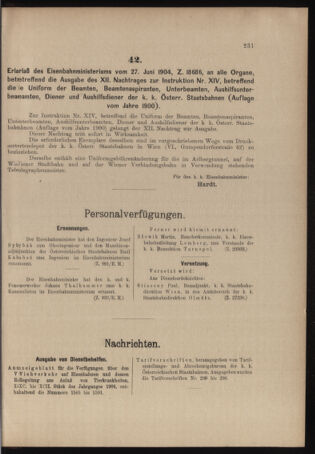 Verordnungs- und Anzeige-Blatt der k.k. General-Direction der österr. Staatsbahnen 19040702 Seite: 3