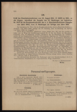 Verordnungs- und Anzeige-Blatt der k.k. General-Direction der österr. Staatsbahnen 19040917 Seite: 6