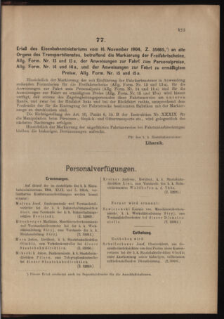 Verordnungs- und Anzeige-Blatt der k.k. General-Direction der österr. Staatsbahnen 19041126 Seite: 5