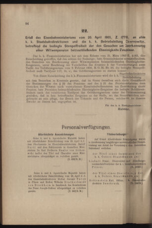 Verordnungs- und Anzeige-Blatt der k.k. General-Direction der österr. Staatsbahnen 19050429 Seite: 2