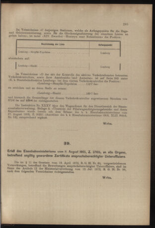 Verordnungs- und Anzeige-Blatt der k.k. General-Direction der österr. Staatsbahnen 19050819 Seite: 5