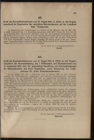 Verordnungs- und Anzeige-Blatt der k.k. General-Direction der österr. Staatsbahnen 19050909 Seite: 3