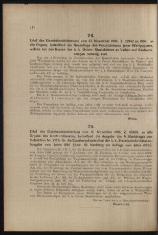 Verordnungs- und Anzeige-Blatt der k.k. General-Direction der österr. Staatsbahnen 19051202 Seite: 4