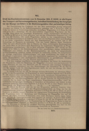 Verordnungs- und Anzeige-Blatt der k.k. General-Direction der österr. Staatsbahnen 19051223 Seite: 3