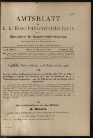 Verordnungs- und Anzeige-Blatt der k.k. General-Direction der österr. Staatsbahnen 19051223 Seite: 7