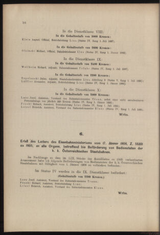 Verordnungs- und Anzeige-Blatt der k.k. General-Direction der österr. Staatsbahnen 19060120 Seite: 2