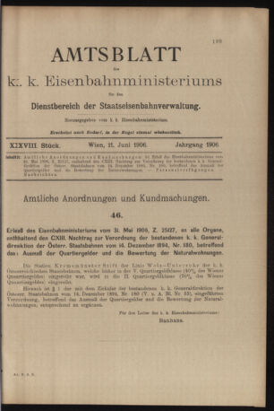 Verordnungs- und Anzeige-Blatt der k.k. General-Direction der österr. Staatsbahnen 19060611 Seite: 3