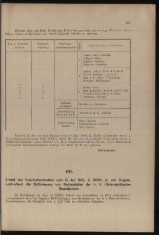 Verordnungs- und Anzeige-Blatt der k.k. General-Direction der österr. Staatsbahnen 19060721 Seite: 13