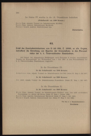 Verordnungs- und Anzeige-Blatt der k.k. General-Direction der österr. Staatsbahnen 19060721 Seite: 14