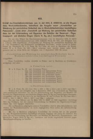 Verordnungs- und Anzeige-Blatt der k.k. General-Direction der österr. Staatsbahnen 19060721 Seite: 15