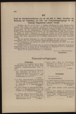 Verordnungs- und Anzeige-Blatt der k.k. General-Direction der österr. Staatsbahnen 19060728 Seite: 4