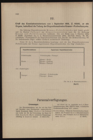 Verordnungs- und Anzeige-Blatt der k.k. General-Direction der österr. Staatsbahnen 19060907 Seite: 2