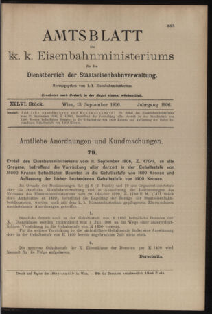 Verordnungs- und Anzeige-Blatt der k.k. General-Direction der österr. Staatsbahnen 19060913 Seite: 9