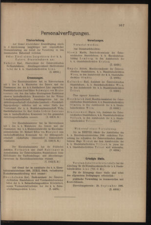 Verordnungs- und Anzeige-Blatt der k.k. General-Direction der österr. Staatsbahnen 19060922 Seite: 11