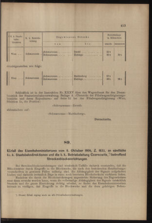 Verordnungs- und Anzeige-Blatt der k.k. General-Direction der österr. Staatsbahnen 19061020 Seite: 5